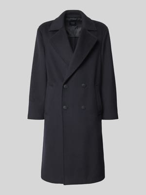 Lange jas van wolmix met reverskraag Shop The Look MANNEQUINE