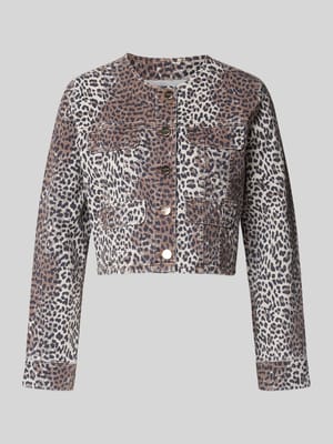 Jeansjacke mit angedeuteten Pattentaschen Shop The Look MANNEQUINE