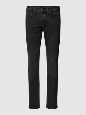 Slim Fit Jeans mit Label-Detail Modell 'Delaware' Shop The Look MANNEQUINE