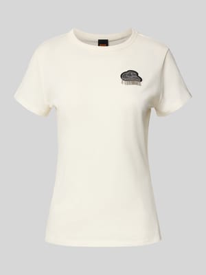 Slim Fit T-Shirt aus reiner Baumwolle Shop The Look MANNEQUINE