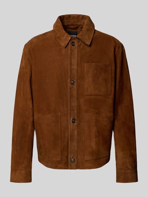 Regular Fit Lederjacke aus Ziegenleder Shop The Look MANNEQUINE