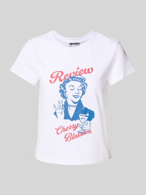 T-Shirt mit Label-Print Shop The Look MANNEQUINE