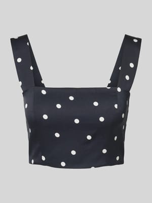 Korte slim fit blousetop met vierkante hals Shop The Look MANNEQUINE