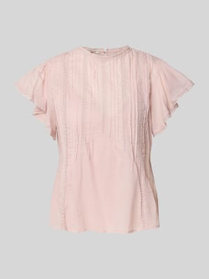 Regular Fit Bluse aus reiner Baumwolle mit Lochmuster Shop The Look MANNEQUINE