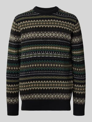 Regular fit gebreide pullover van zuivere wol, model 'ISLE CREW' Shop The Look MANNEQUINE