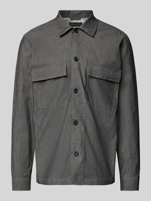 Loose Fit Hemdjacke aus Baumwoll-Chambray Shop The Look MANNEQUINE