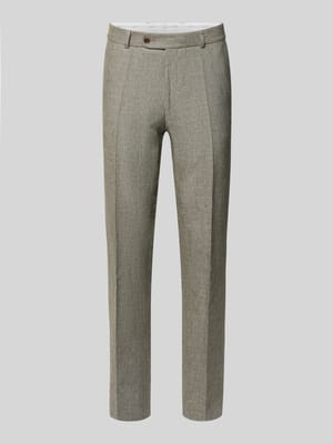 pantalon van linnenmix met achterzakken Shop The Look MANNEQUINE