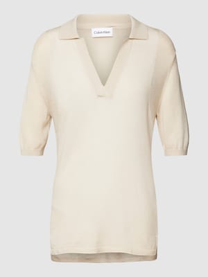 Gebreide blouse met polokraag, model 'POLO' Shop The Look MANNEQUINE