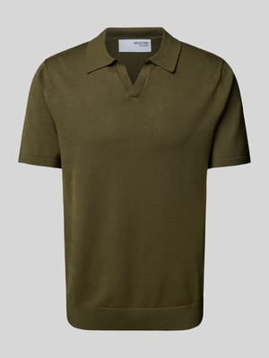 Poloshirt mit V-Ausschnitt Modell 'TELLER' Shop The Look MANNEQUINE