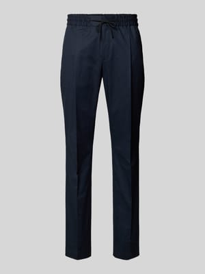 Spodnie z zakładkami w pasie o kroju slim fit z mieszanki bawełny model 'GETLIN251F3' Shop The Look MANNEQUINE