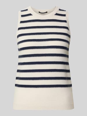Kamizelka bez rękawów z mieszanki bawełny i kaszmiru z okrągłym dekoltem Shop The Look MANNEQUINE