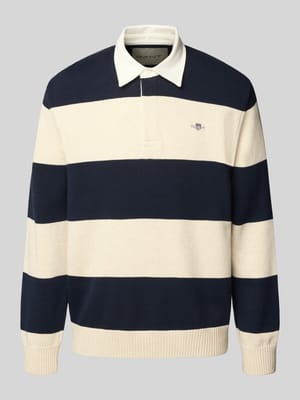 Gebreide pullover met polokraag en labelstitching Shop The Look MANNEQUINE