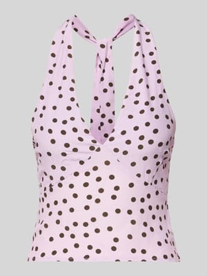 top met halter van viscose in all-over look model 'Fleur' Shop The Look MANNEQUINE