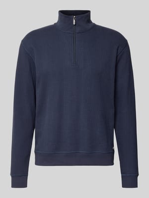 Regular Fit Troyer aus Baumwoll-Mix Modell 'STRUCTURE' Shop The Look MANNEQUINE