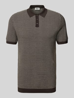Slim Fit Strick-Poloshirt in Two-Tone-Machart Modell 'Triton' Shop The Look MANNEQUINE