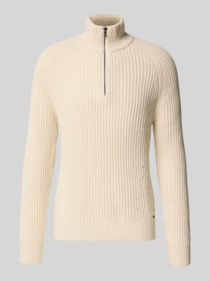 Gebreide pullover van scheerwolmix met schipperskraag Shop The Look MANNEQUINE