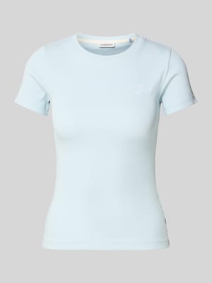 Slim fit T-shirt in riblook Shop The Look MANNEQUINE