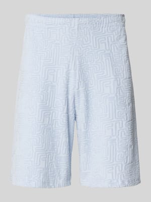 Shorts mit Strukturmuster und elastischem Bund Shop The Look MANNEQUINE