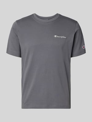 T-shirt met label-stitchings en ronde halsuitsnijding Shop The Look MANNEQUINE