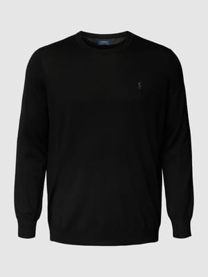 PLUS SIZE Strickpullover mit Logo-Stitching Shop The Look MANNEQUINE