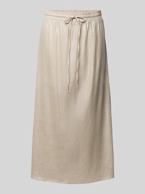 Midirock aus Leinen-Mix mit elastischem Bund Modell 'Oflow' Shop The Look MANNEQUINE
