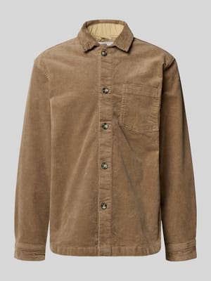 Modern fit overhemdjack met borstzak, model 'Superflex' Shop The Look MANNEQUINE