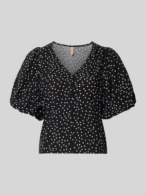 Kurzarmbluse aus reiner Viskose Modell 'GILDA' Shop The Look MANNEQUINE