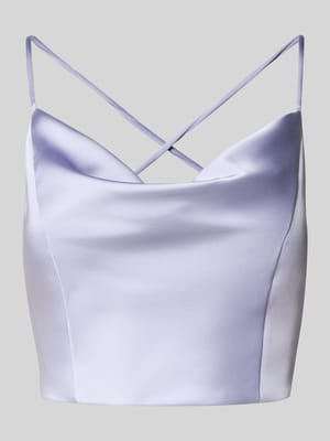 Cropped Cocktailshirt mit rückseitiger Schnürung Shop The Look MANNEQUINE