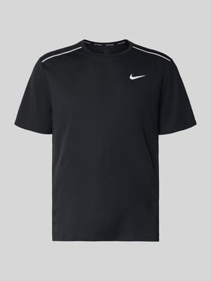 T-Shirt mit Rundhalsausschnitt und Logo Shop The Look MANNEQUINE
