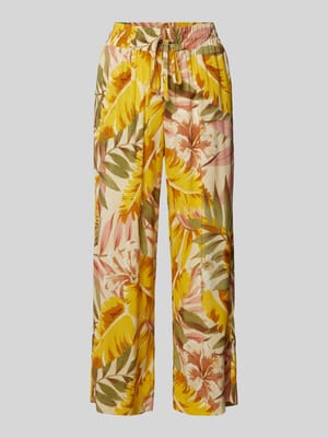 Spodnie materiałowe rozkloszowane ze wzorem na całej powierzchni model ‘Elyse’ Shop The Look MANNEQUINE