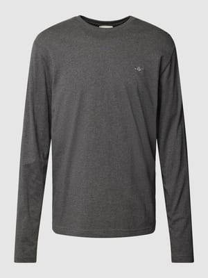 Regular fit shirt met lange mouwen en labelstitching Shop The Look MANNEQUINE