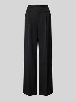 Wide leg stoffen broek met bandplooien Shop The Look MANNEQUINE