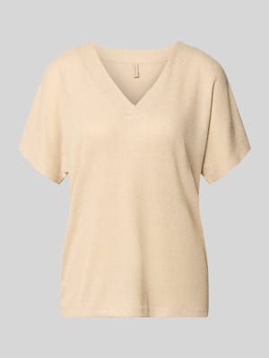 Strickshirt mit V-Ausschnitt Modell 'Delia' Shop The Look MANNEQUINE