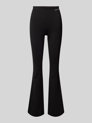 Flared Leggings mit Label-Stitching Modell 'MILANO' Shop The Look MANNEQUINE