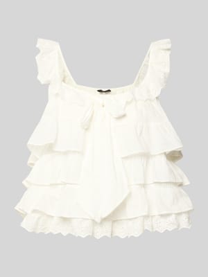 Regular Fit Blusentop mit Volants Modell 'SANDY' Shop The Look MANNEQUINE