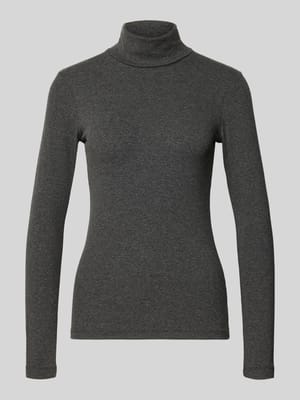 Bluzka z długim rękawem o kroju slim fit z mieszanki modalu Shop The Look MANNEQUINE