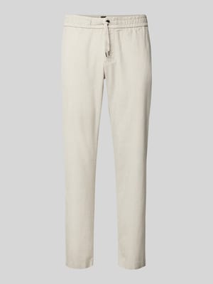 Straight Fit Leinenhose mit elastischem Bund Modell 'Sanderson' Shop The Look MANNEQUINE