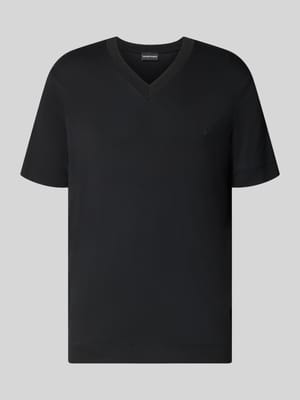 T-Shirt aus Modal-Mix mit V-Ausschnitt Shop The Look MANNEQUINE
