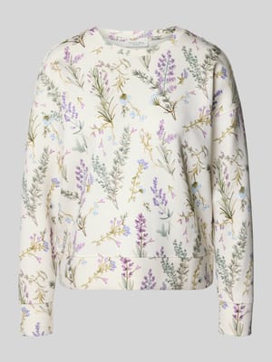 Sweatshirt O-Neck mit Lavendelprint Shop The Look MANNEQUINE