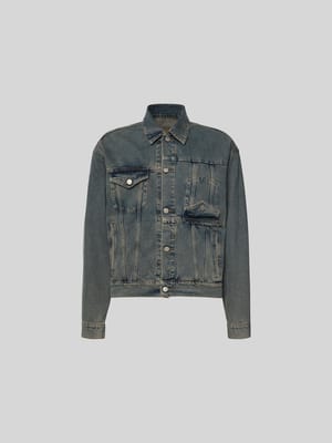 Jeansjacke mit Knopfleiste Shop The Look MANNEQUINE