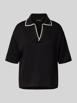 T-Shirt mit Umlegekragen und V-Ausschnitt Modell 'Soffice' Shop The Look MANNEQUINE