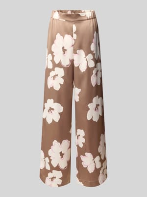 Spodnie z satyny o kroju loose fit z wzorem na całej powierzchni Shop The Look MANNEQUINE