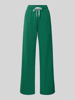 Spodnie dresowe z szerokimi nogawkami z mieszanka bawełny z wyhaftowane logo Shop The Look MANNEQUINE