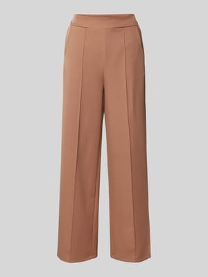 Wide leg stoffen broek met vaste persplooien Shop The Look MANNEQUINE