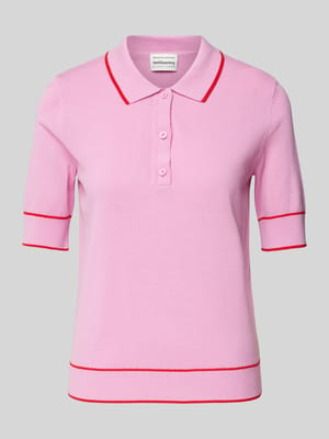 Strick-Polo mit Kontrastdetail Shop The Look MANNEQUINE