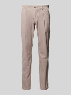 Tapered Fit Cordhose aus reiner Baumwolle Modell 'OSBY PLEATS' Shop The Look MANNEQUINE