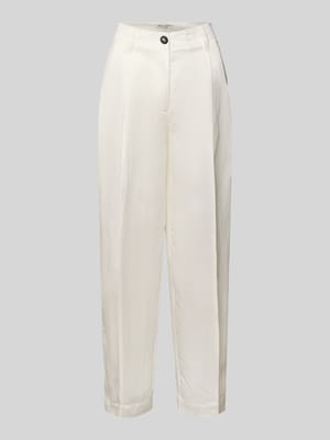 krój relaxed fit spodnie z zakładkami w pasie z dodatkiem lnu Shop The Look MANNEQUINE