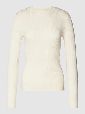 Shirt met lange mouwen en ribstructuur, model 'LYDIA' Shop The Look MANNEQUINE