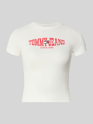 Slim fit T-shirt van katoenmix Shop The Look MANNEQUINE
