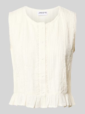 Blousetop met knoopsluiting en gehaakt kant Shop The Look MANNEQUINE